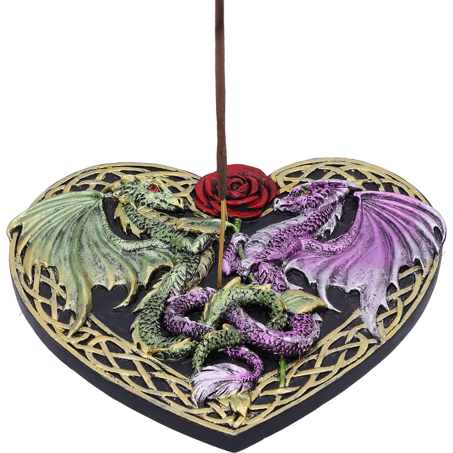 Dragon Love Heart Incense Burner 14cm 7