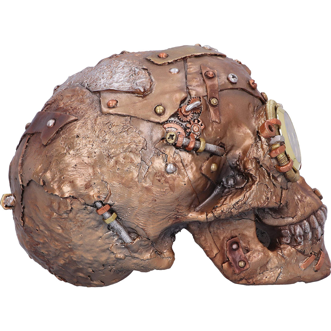 Bronze Scrapped Skull Steampunk Scrap Skeleton Figurine 19cm