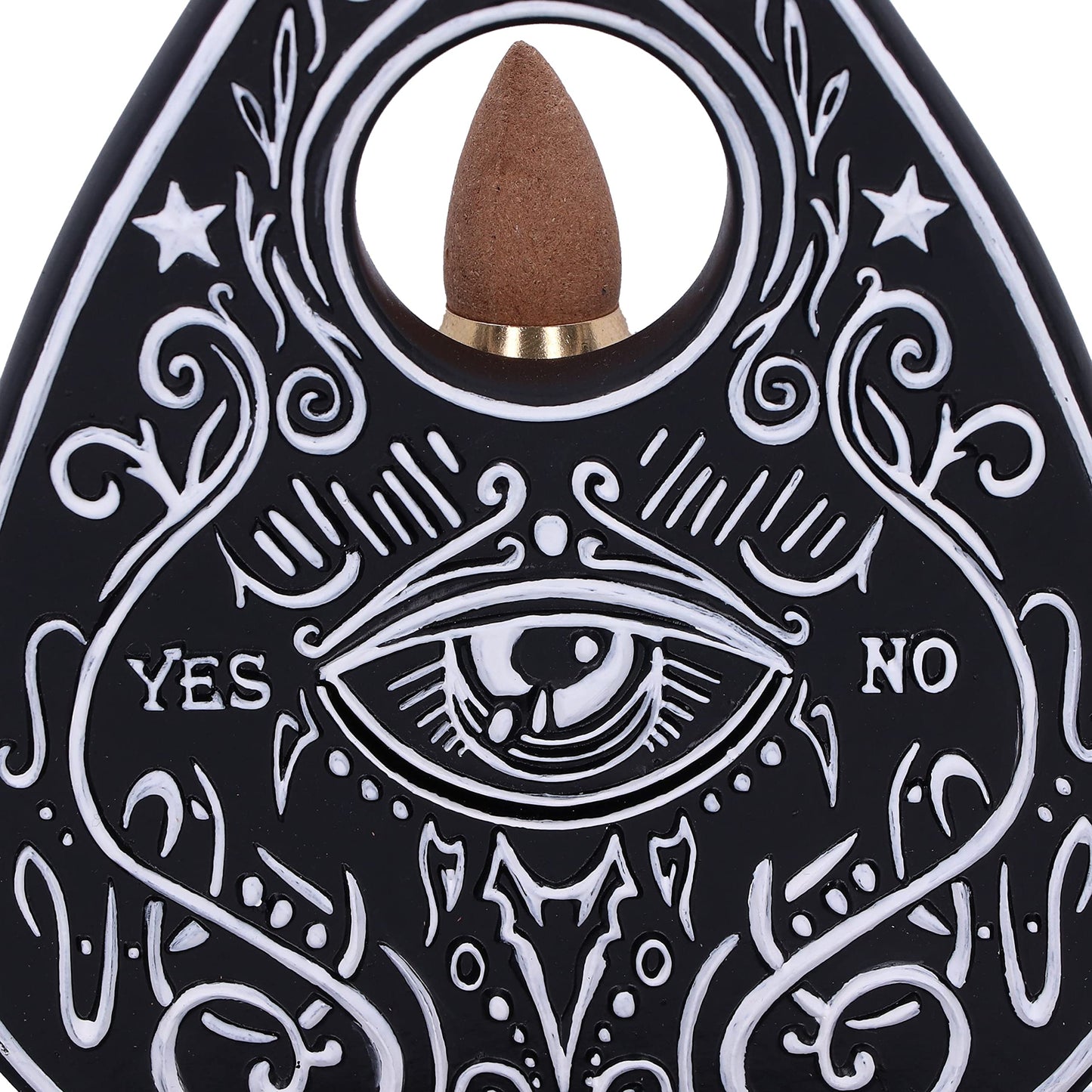 Black and White Spirit Board Planchette Backflow Incense Burner 15cm 6