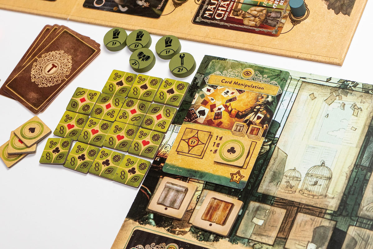 Mindclash Games Trickerion - Legends of Illusion Base Game | Victorian Steampunk Worker Placement Game for 2-4 Players | 48 Unique Trick Cards & Action Selection Mechanics 7