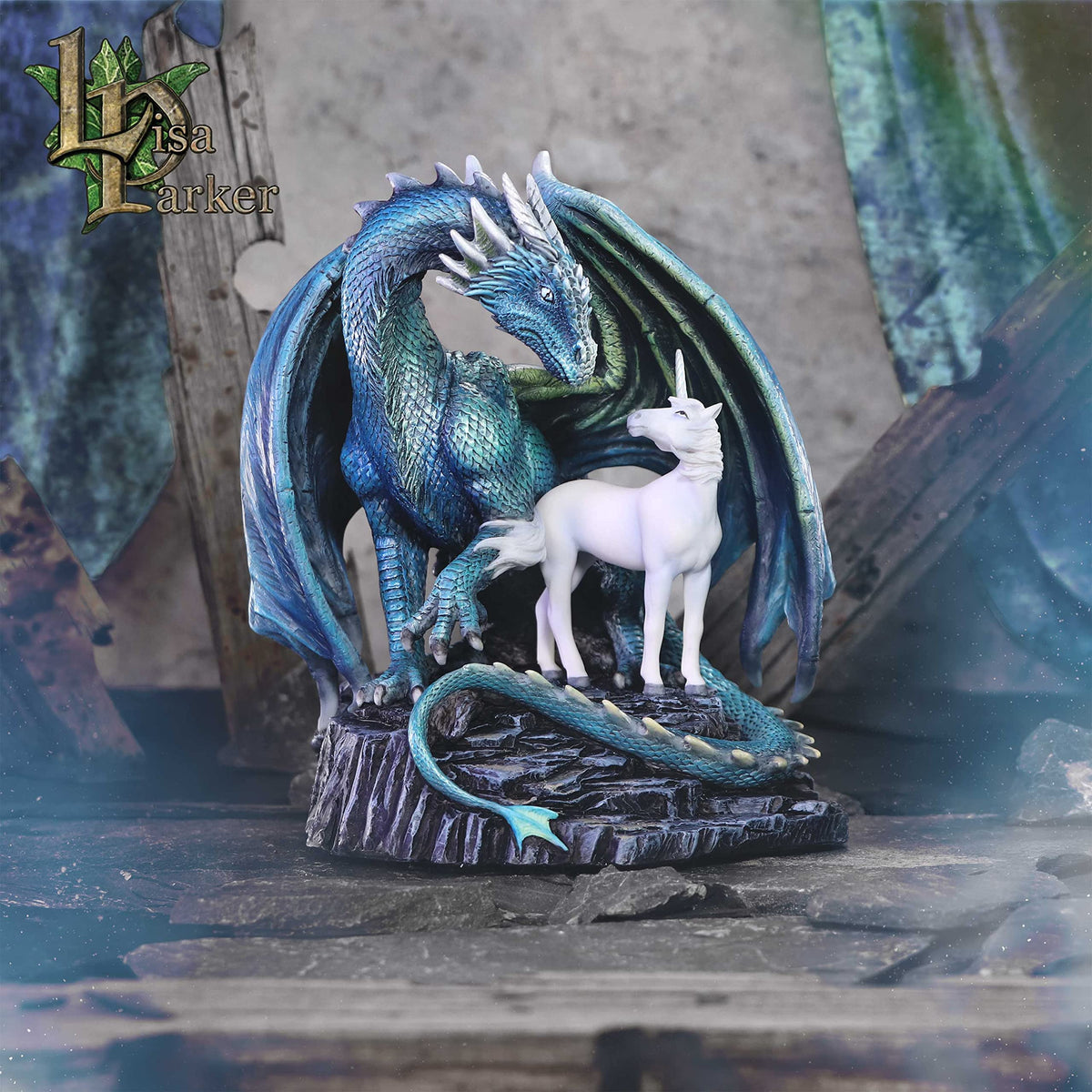 Protector of Magick Figurine 17cm Dragon Unicorn Statue by Lisa Parker 7