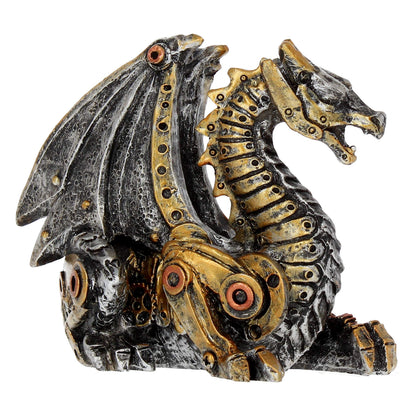Mechanical Hatchling Steampunk Dragon Figurine 11cm 5
