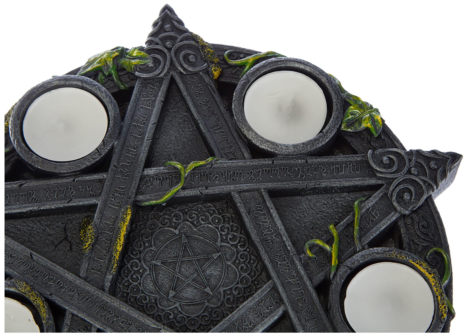 Wiccan Pentagram Tea Light Holder Gothic Witch Candle 25.5cm 4