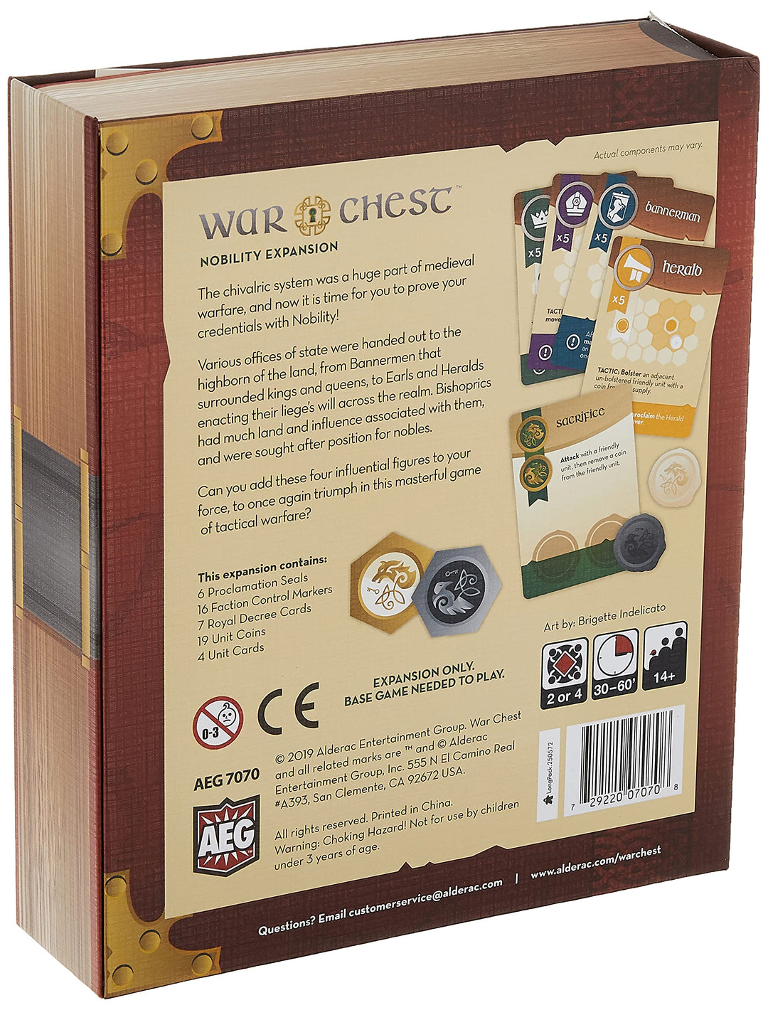 AEG War Chest: Nobility Expansion | Bishop, Earl, Herald, Bannerman, Royal Guard | Masterful Tactical Warfare Board Game for 2 or 4 Players | Ages 14+