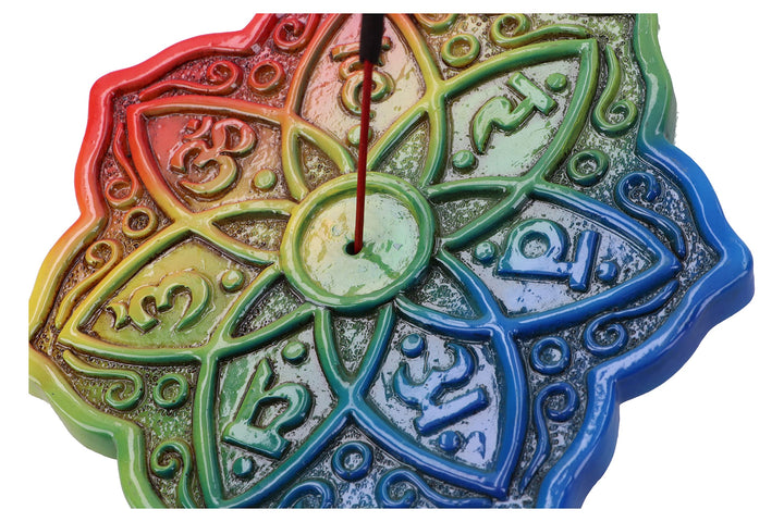 Rainbow Meditation Incense Burner Set of 4 12cm