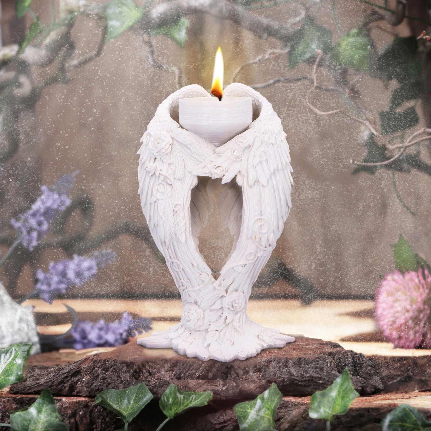 Floral Angel Wings Tea Light Candle Holder 17cm 5