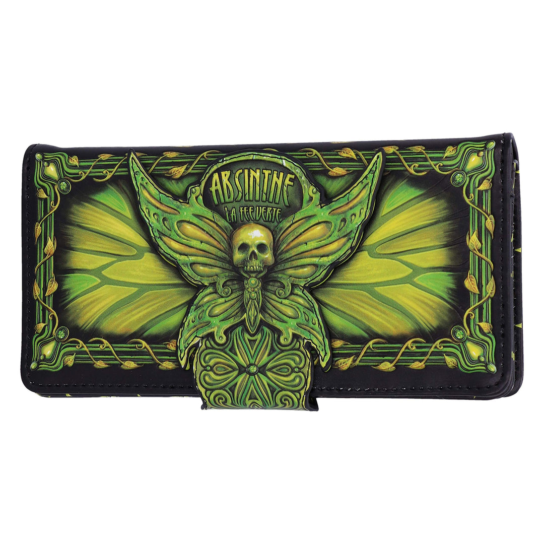 Absinthe La Fee Verte Green Fairy Embossed Purse 18.5cm