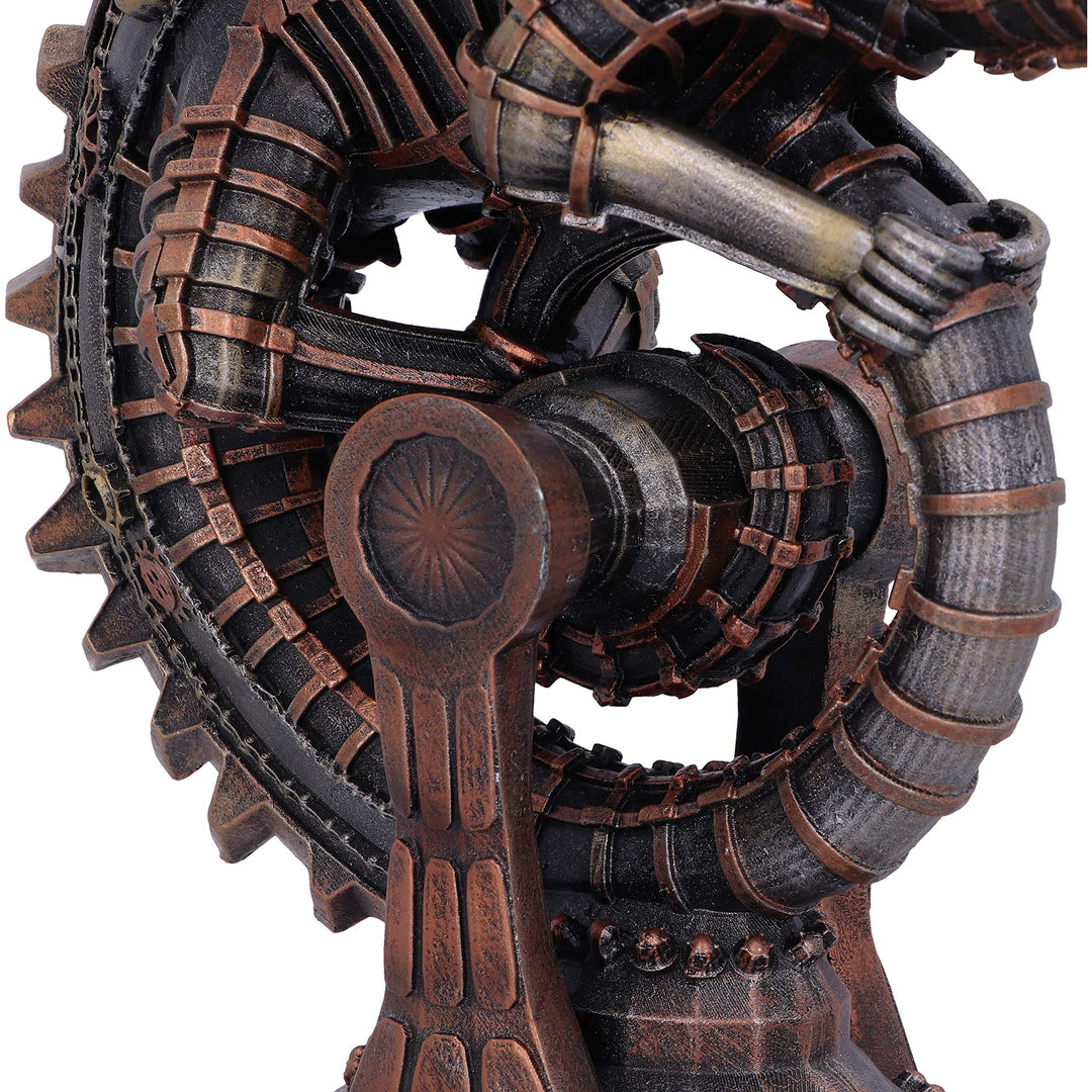 Bronze Mechanical Chameleon Steampunk Lizard Figurine 22.3cm