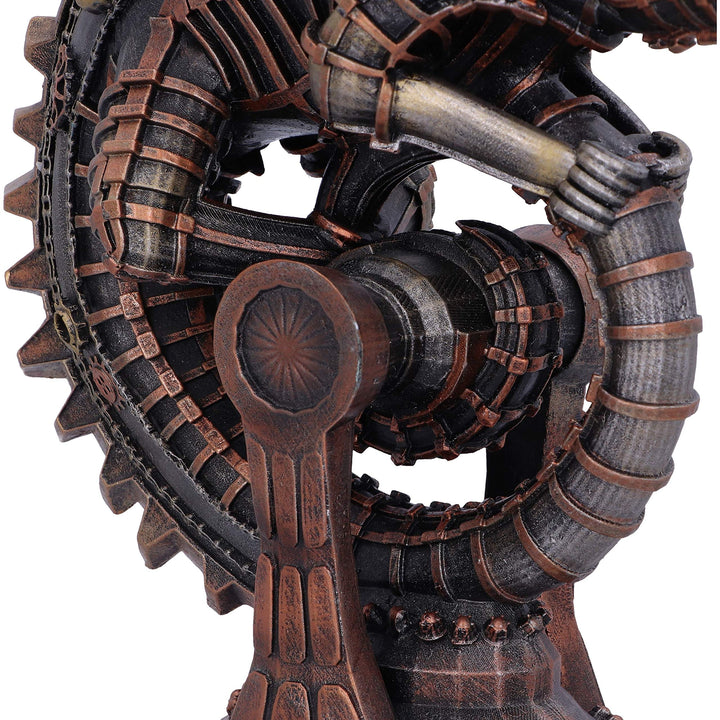 Bronze Mechanical Chameleon Steampunk Lizard Figurine 22.3cm