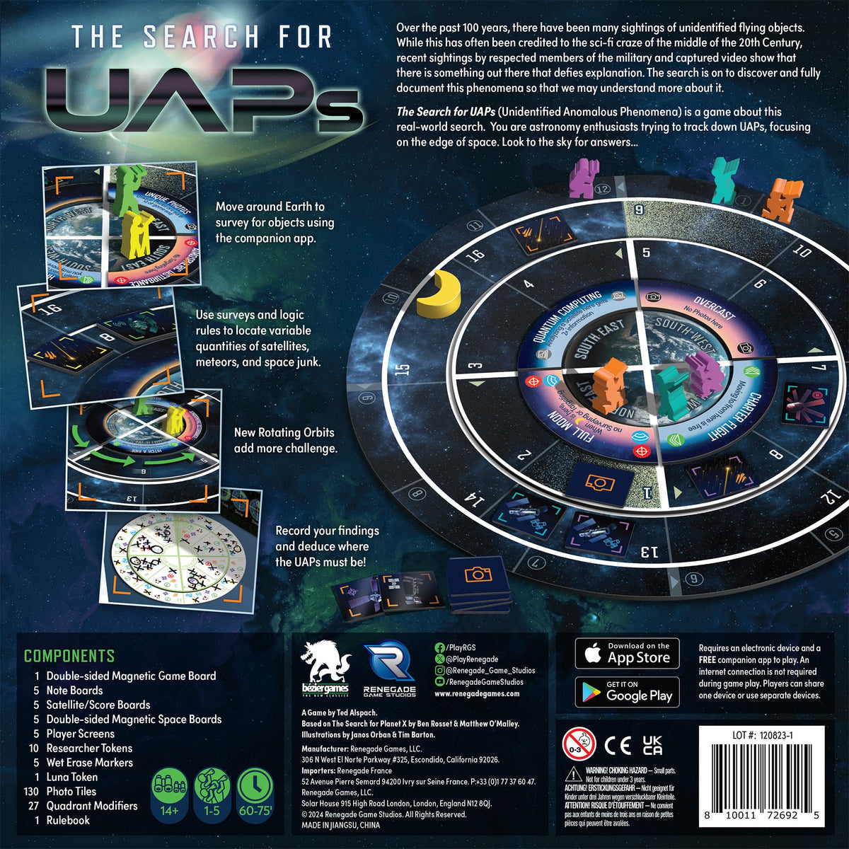 Renegade Games Studios: The Search for UAPs - Strategy Board Game, Search for UFO's, Sci-Fi Deduction & Strategy, Ages 14+, 60-75 Min, 1-5 Players 2