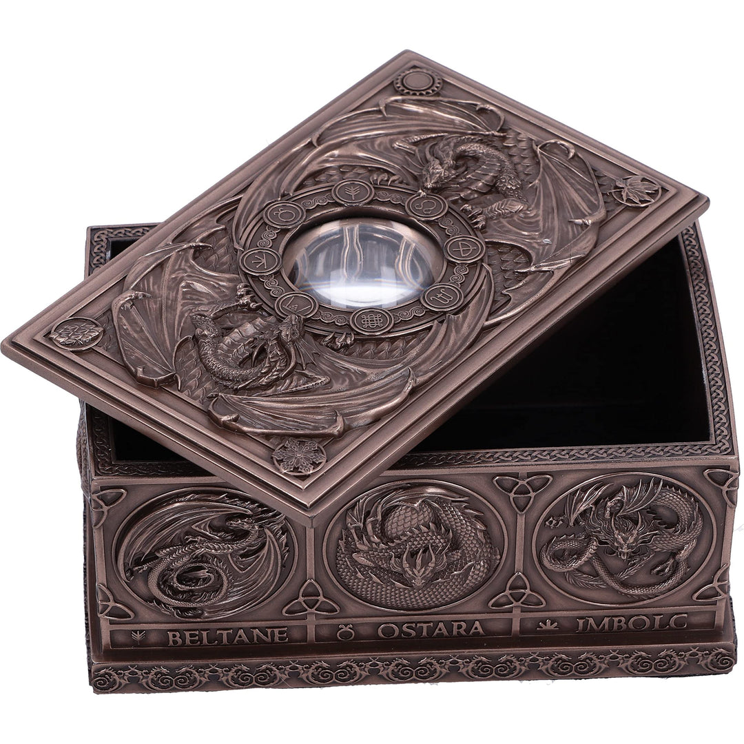 Anne Stokes Dragons of the Sabbats Tarot Box Bronze 14.5cm