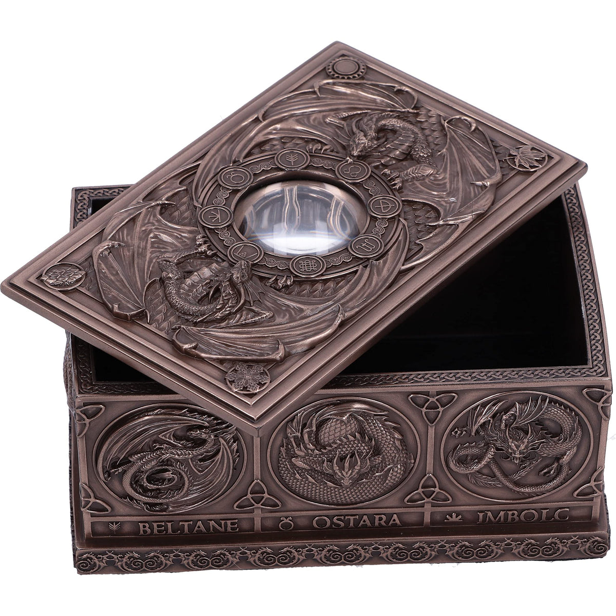 Anne Stokes Dragons of the Sabbats Tarot Box Bronze 14.5cm 6