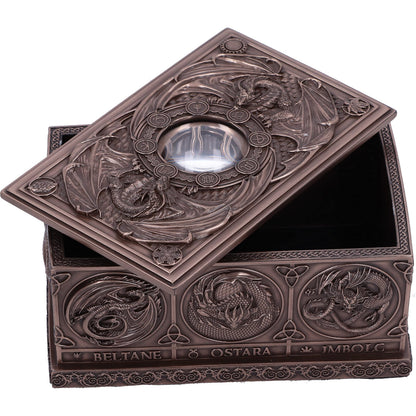 Anne Stokes Dragons of the Sabbats Tarot Box Bronze 14.5cm 6