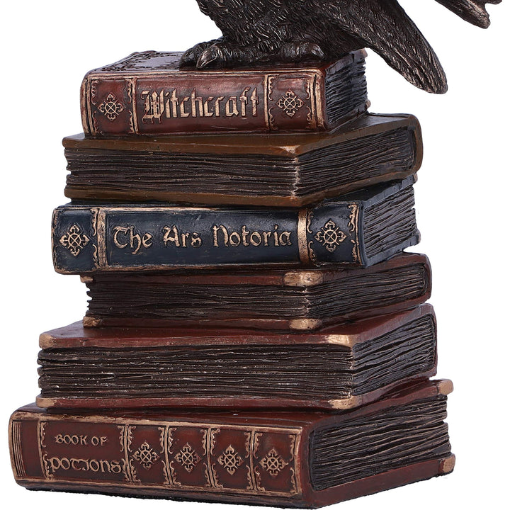 Bronze Spellcraft Witches Familiar Owl on Book Figurine 14cm