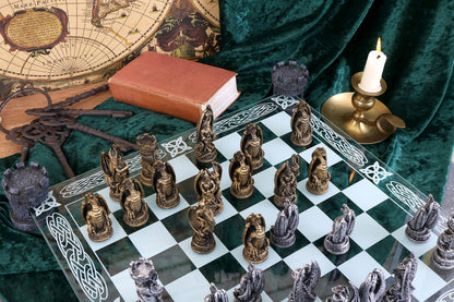 Raised Fantasy Kingdom Of The Dragon Chess Set With Corner Towers 43cm 7