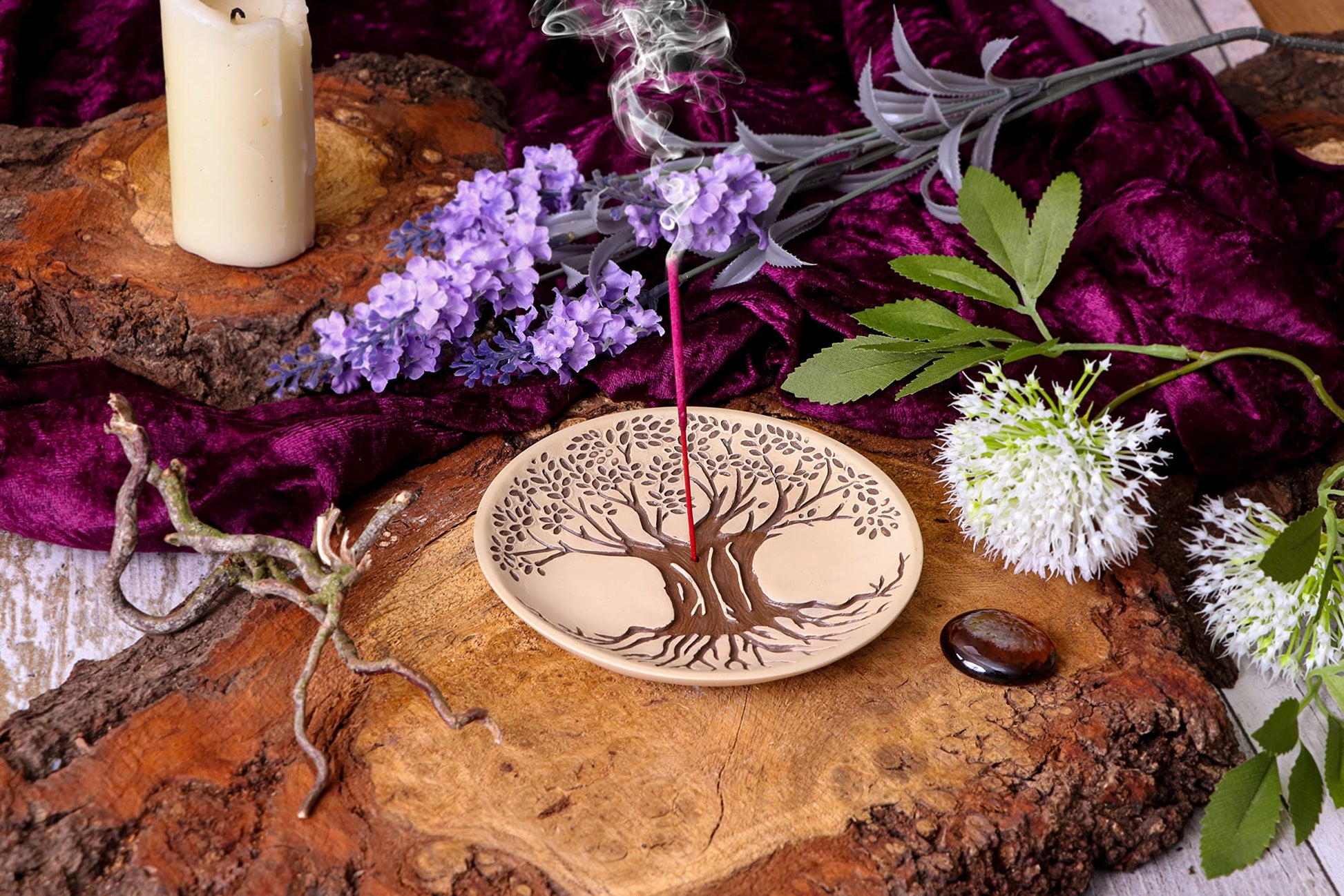 Set Of Four Sacred Tree Incense Burners 13cm Burner 6