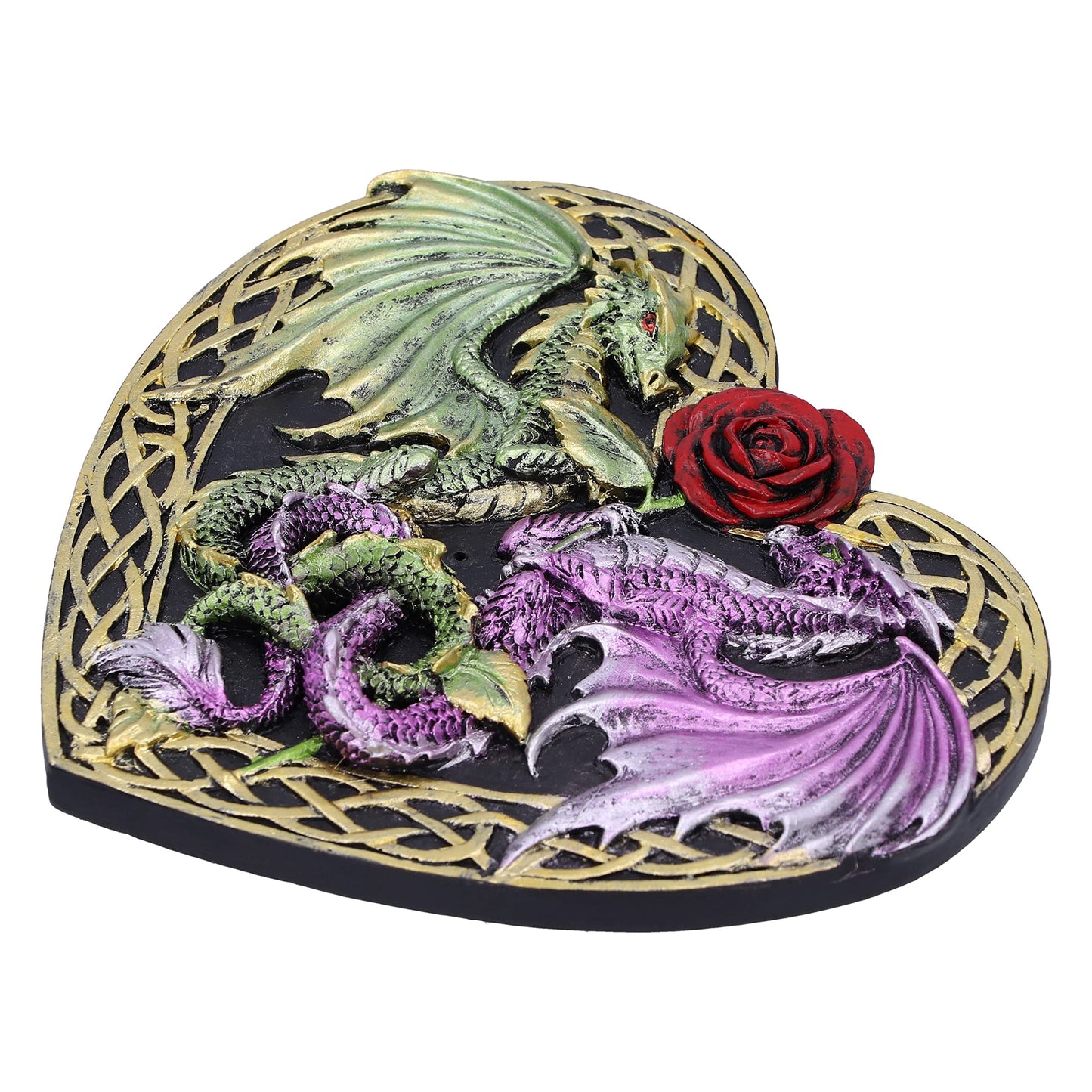 Dragon Love Heart Incense Burner 14cm 3