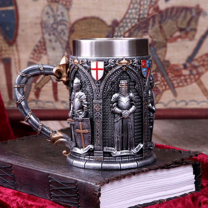 The Vow English Armoured Knight Latin Oath Tankard 15.3cm 7