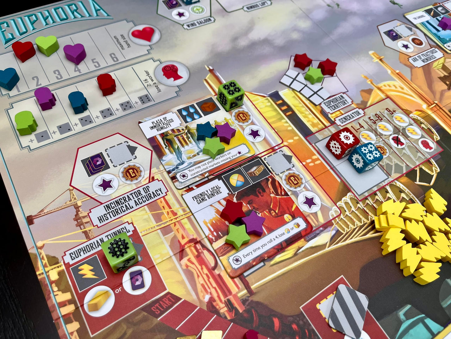 Stonemaier Games: Euphoria: Build a Better Dystopia (Base Game) | Competitive Dice Worker Placement Strategy Board Game | for Adults and Family | 2-6 Players, 60 Mins, Ages 14+ 7