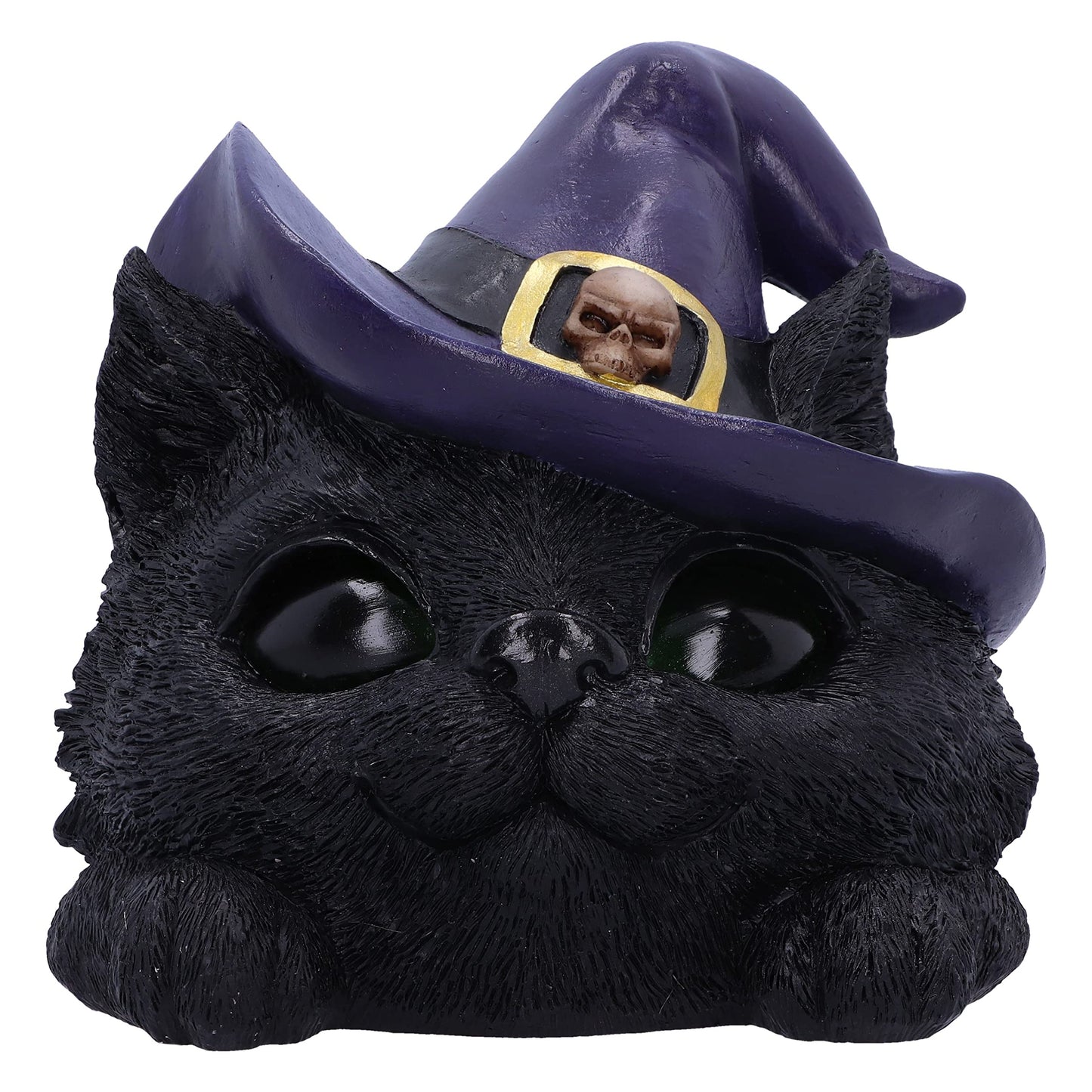 Familiar Grin Black Cat Head With Light Up Eyes 13.8cm 2