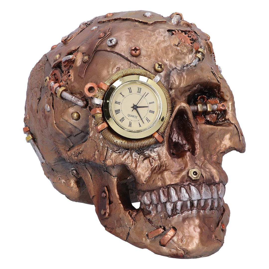 Bronze Scrapped Skull Steampunk Scrap Skeleton Figurine 19cm