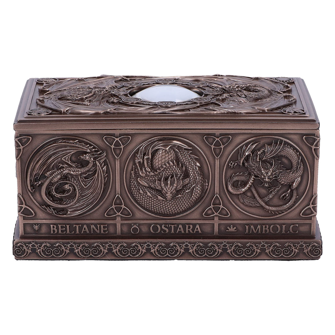 Anne Stokes Dragons of the Sabbats Tarot Box Bronze 14.5cm
