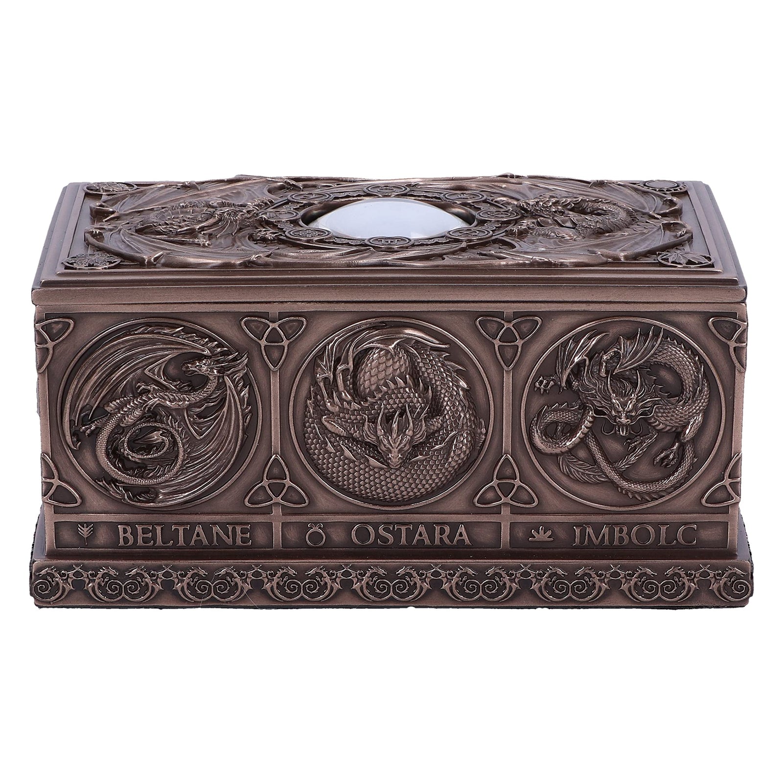Anne Stokes Dragons of the Sabbats Tarot Box Bronze 14.5cm 2
