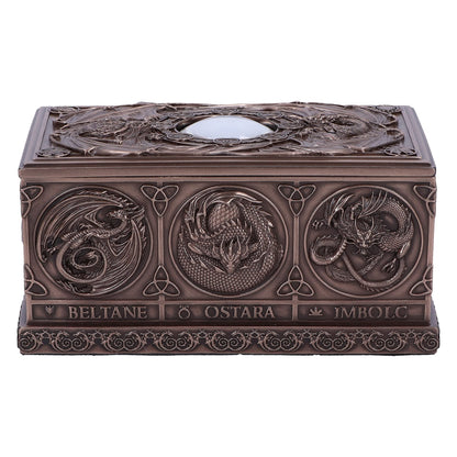 Anne Stokes Dragons of the Sabbats Tarot Box Bronze 14.5cm 2