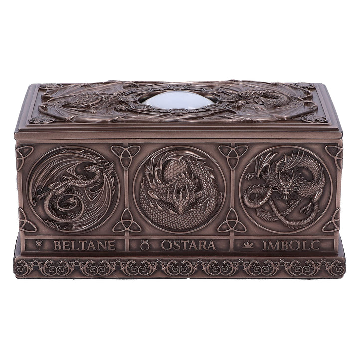 Anne Stokes Dragons of the Sabbats Tarot Box Bronze 14.5cm