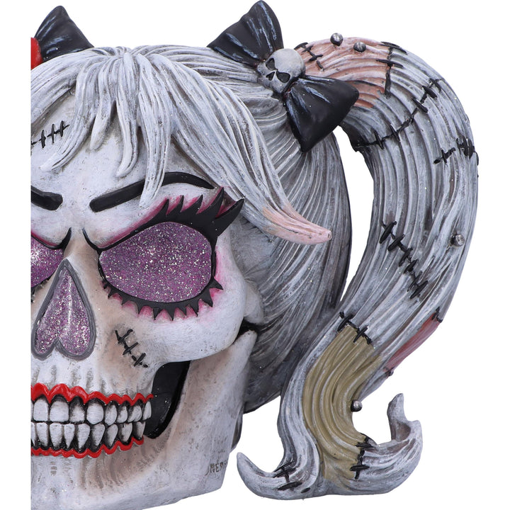 Drop Dead Gorgeous Pins and Needles Frankendoll Skull 20.5cm