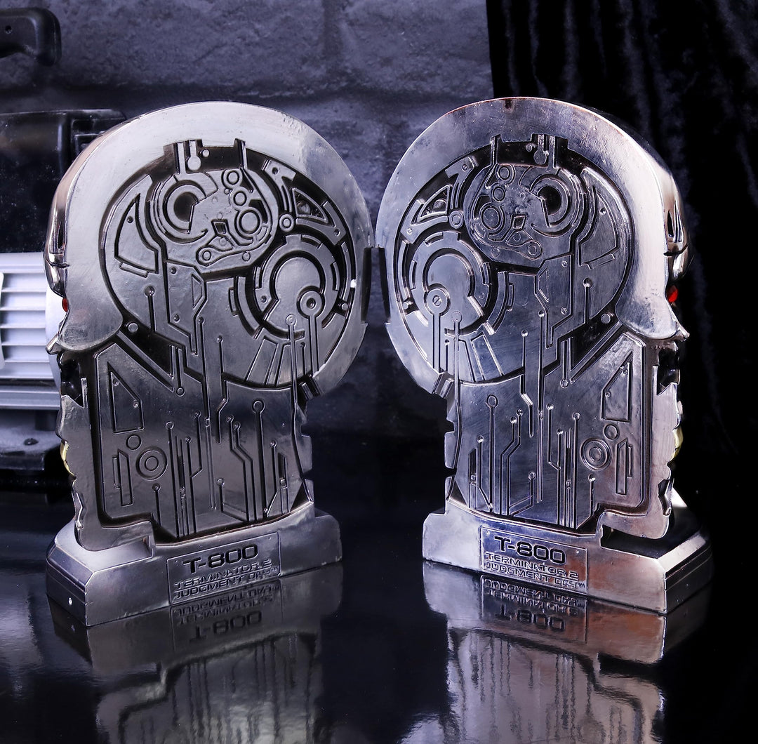 T800 Terminator 2 Judgement Day T2 Head Bookends 18.5cm