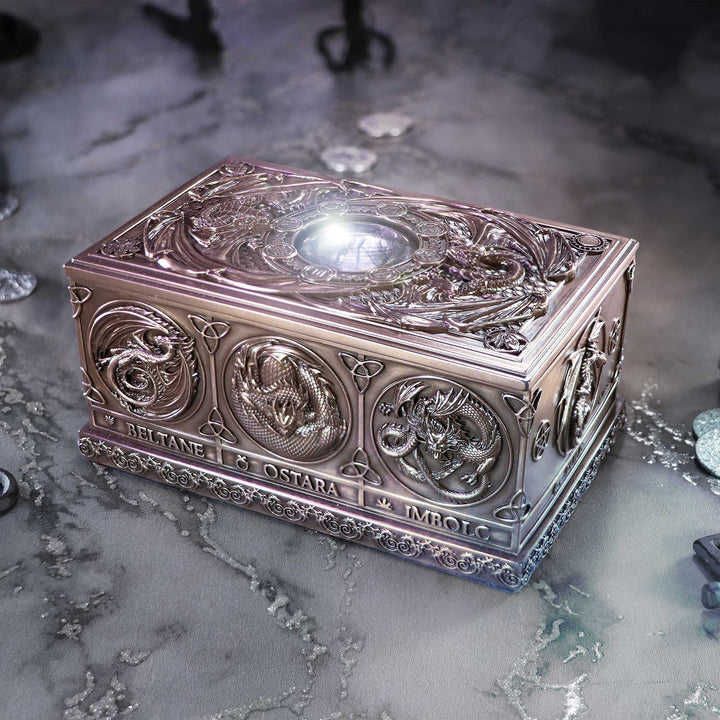 Anne Stokes Dragons of the Sabbats Tarot Box Bronze 14.5cm