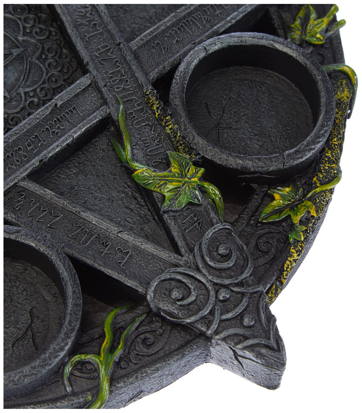 Wiccan Pentagram Tea Light Holder Gothic Witch Candle 25.5cm