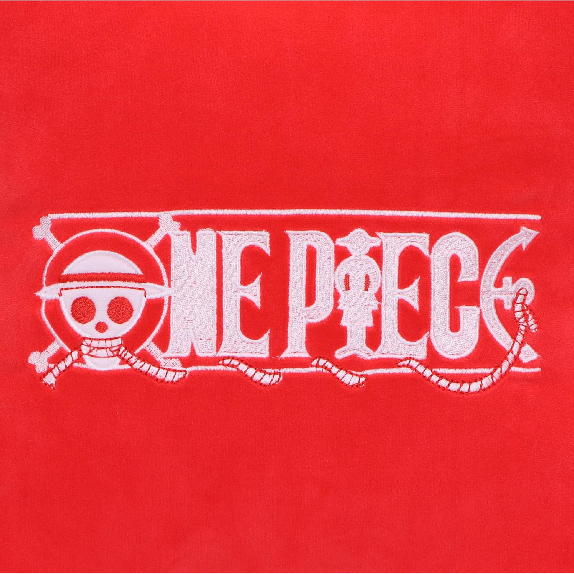 One Piece Skull and Cross Bone Cushion in Red 40cm 4