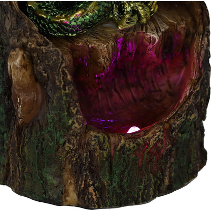 Arboreal Hatchling Green Dragon in Tree Trunk Light Up Figurine 10.8cm 6