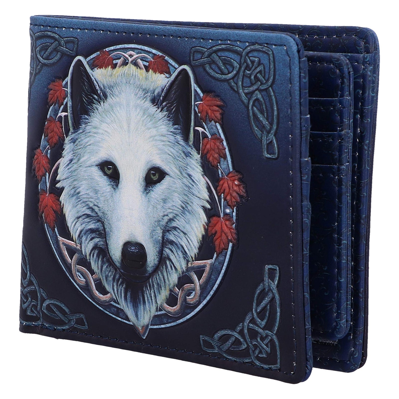 Guardian of the Fall White Autumn Wolf Wallet 2