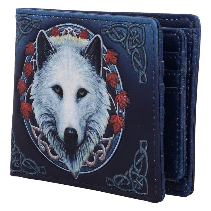 Guardian of the Fall White Autumn Wolf Wallet