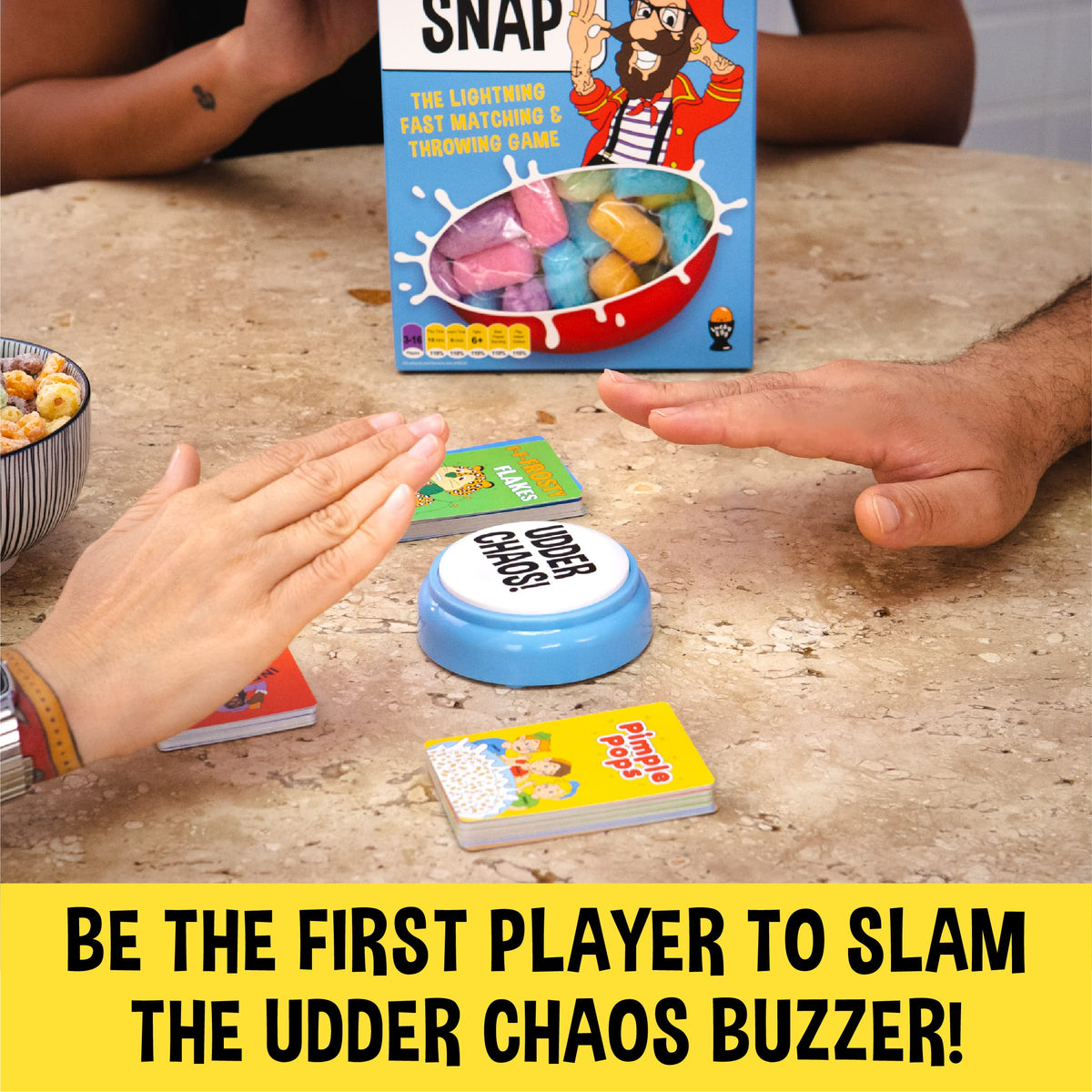 Lucky Egg Cereal Snap - Exciting Family Fun Games - Fast-Paced Family Party Games with Squishy Milk Carton - Fun Adult Games for Game Night - Family Gathering, Group Games, Teenager Games 4