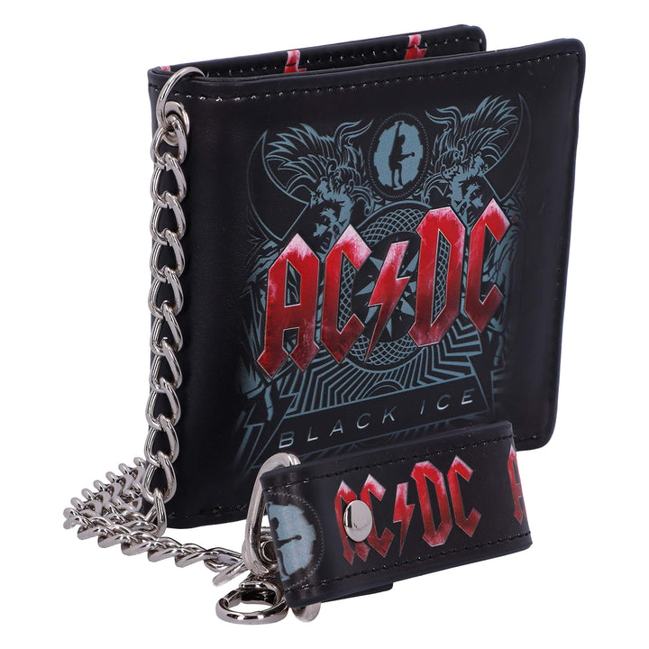 ACDC Black Ice Album Embossed Wallet and Chain Officially Licensed