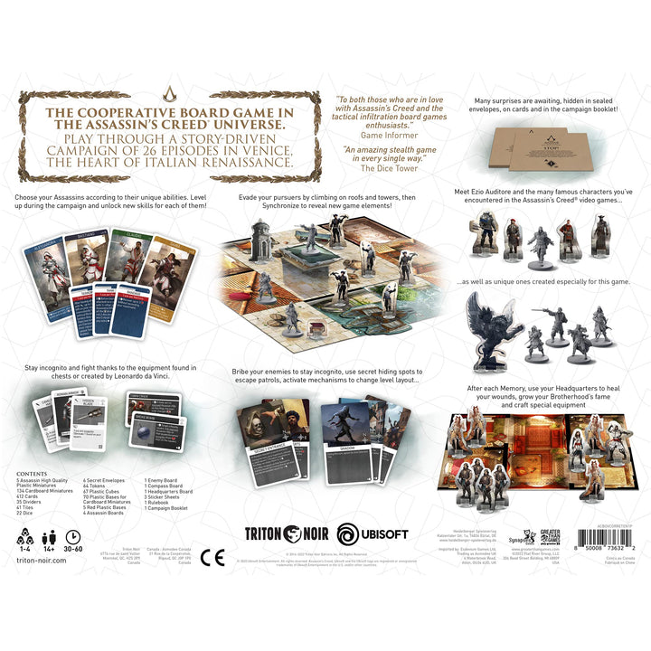 Synapses Games | Assassin’s Creed®: Brotherhood of Venice | Strategy Board Game | Miniatures Campaign | 1 to 4 Players | 30+ Minutes | Ages 14+