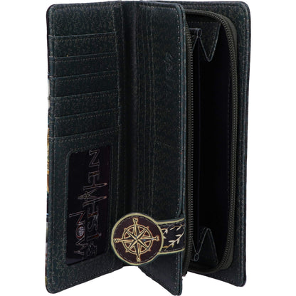 Adventure Awaits Calico Cat Ship Embossed Purse 18.5cm 5