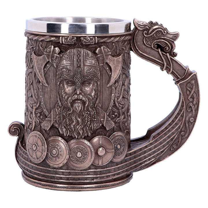 Bronze Drakkar Dragon Boat Viking Tankard 15cm