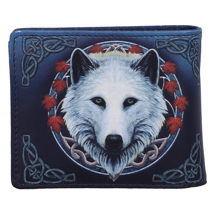 Guardian of the Fall White Autumn Wolf Wallet
