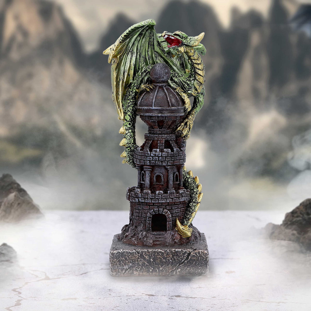 Guardian of the Tower Green Dragon Figurine 17.7cm 8
