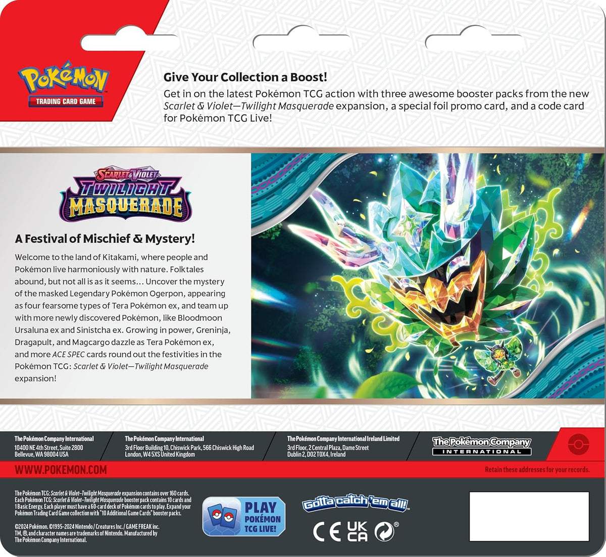 12 Sets Pokemon TCG: Scarlet & Violet 6 Twilight Masquerade 3 Pack 2