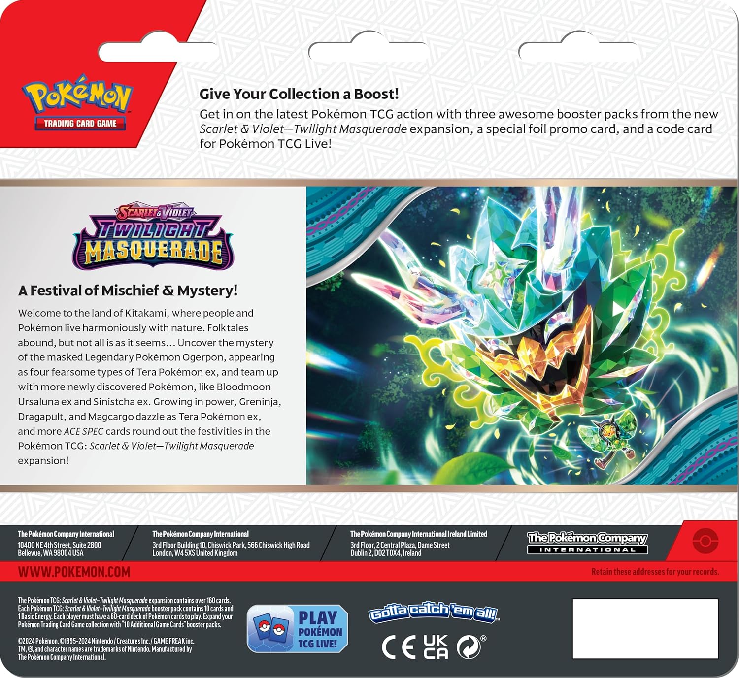 12 Sets Pokemon TCG: Scarlet & Violet 6 Twilight Masquerade 3 Pack 2