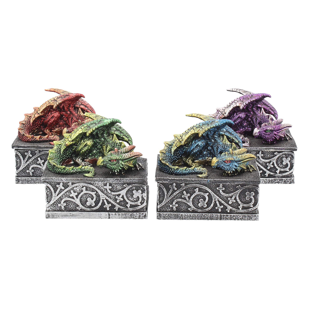 Dragons Safehold Box Set of 4 Trinket Boxes 8.4cm 7