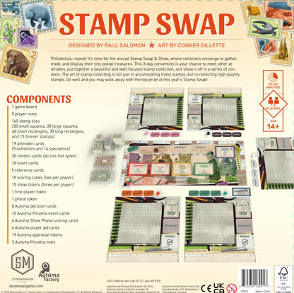 Stonemaier Games: Stamp Swap | A Competitive Stamp Collecting Strategy Board Game for Adults and Family | Curate The Most Beautiful and Well-Focused Stamp Collection | 1-5 Players, 60 Mins, Ages 14+ 2