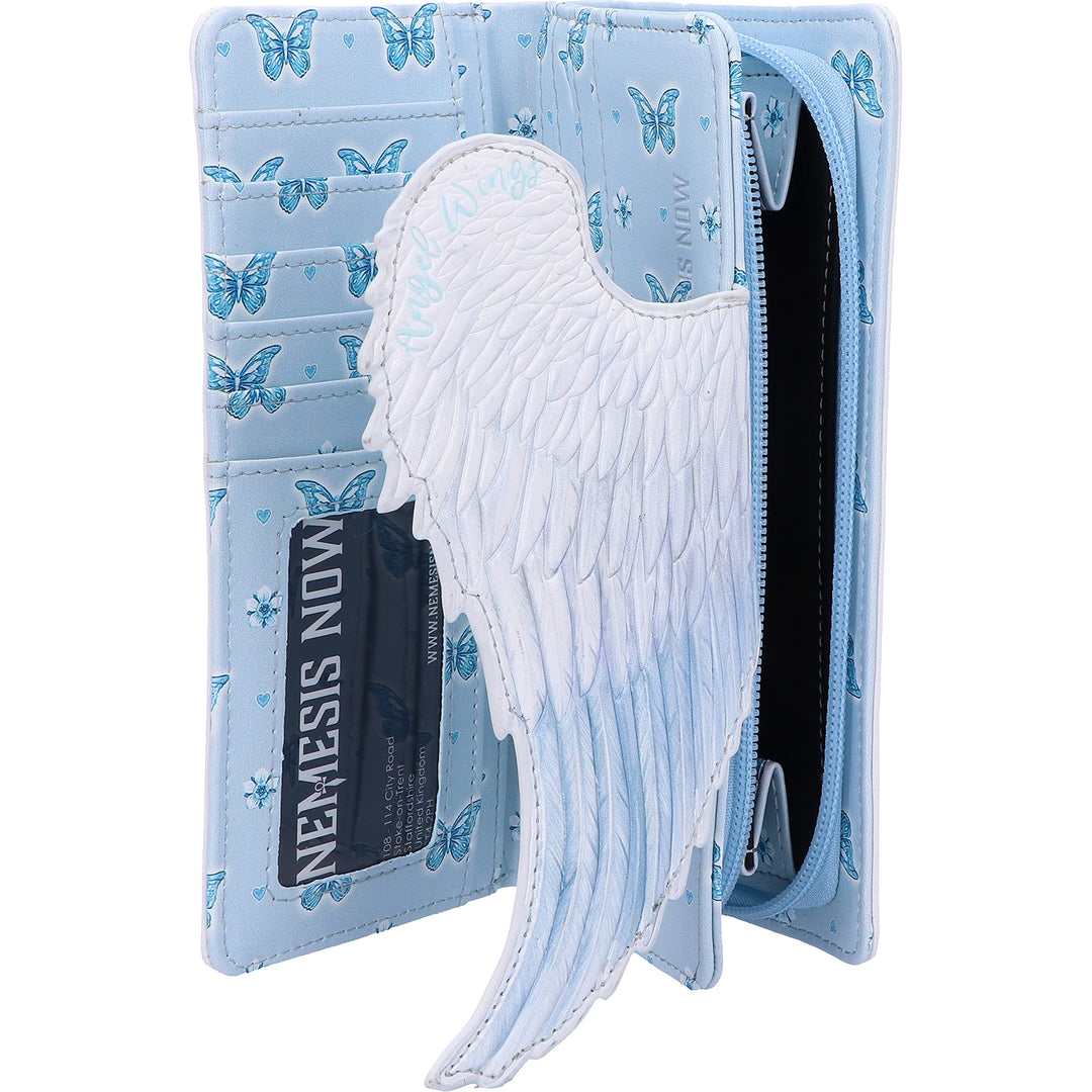 White Angel Wings Embossed Purse18.5cm