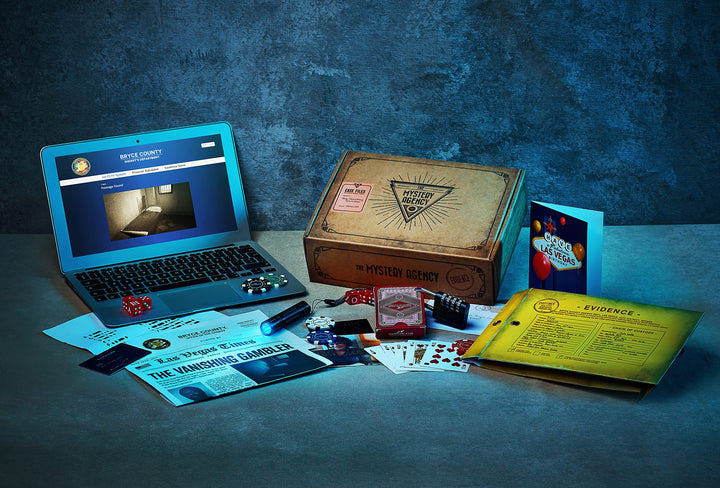 The Vanishing Gambler - Immersive Detective Puzzle | 22 Real Objects, Puzzles & Clues | Resettable & Reusable | For Ages 14+ | 1-6 Players | Created by Olivier Award Winner Henry Lewis